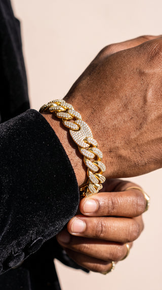 Unisex Crystal Cuban Link Bracelet