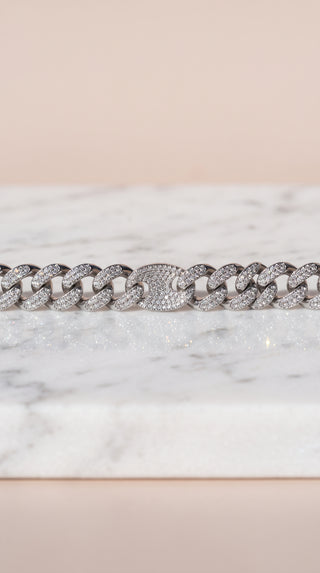 Unisex Crystal Cuban Link Bracelet