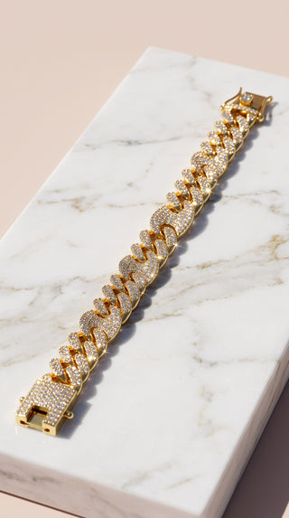 Unisex Crystal Cuban Link Bracelet
