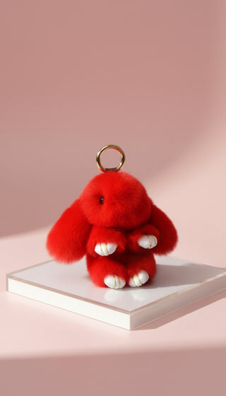 Pack Of 10 Fluffy Bunny Key Ring & Bag Charms