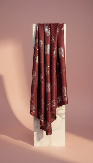 Dragon Fly Shimmer Silver Foil Scarf Pack of 12