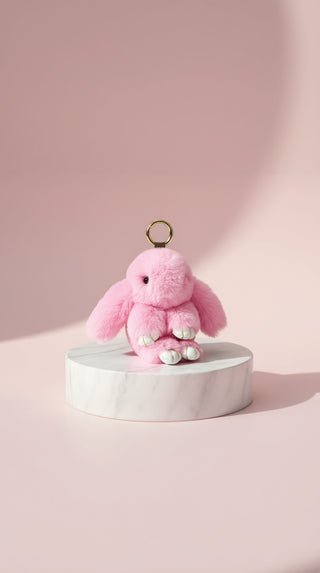 Pack Of 10 Fluffy Bunny Key Ring & Bag Charms
