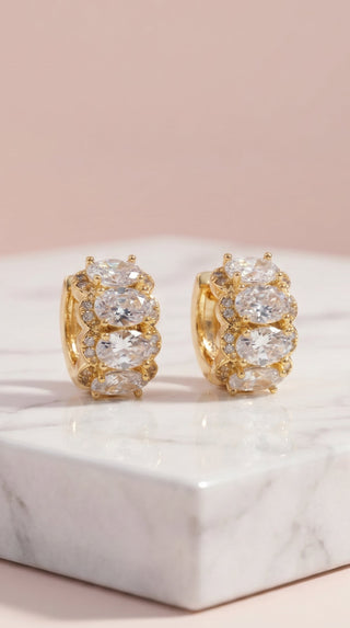 Micro Crystal Huggie Hoop Earrings