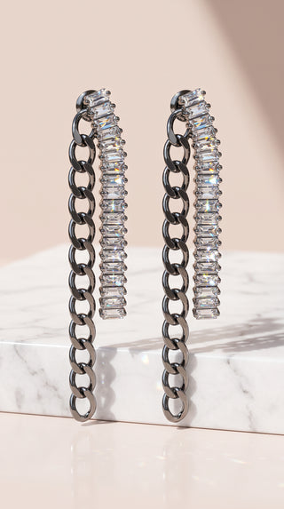 Chain and Crystal Bar Drop & Dangle Earrings