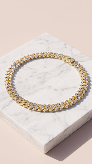 Baguette Cut Statement Curb Chain Necklace