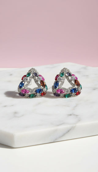 Triangular Crystal Stud Earrings