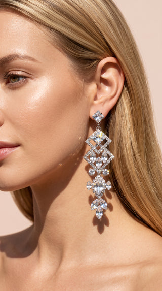 Layered Crystal Drop & Dangle Statement Earrings