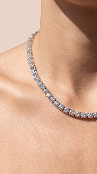 Classic Round Crystal Tennis Necklace