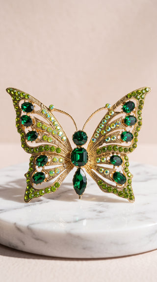 Crystal Rhinestone Oversized Butterfly Brooch Pin