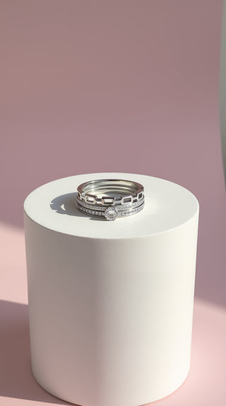 14k Gold Plated Solitaire Crystal Stacking Rings Box set of 24