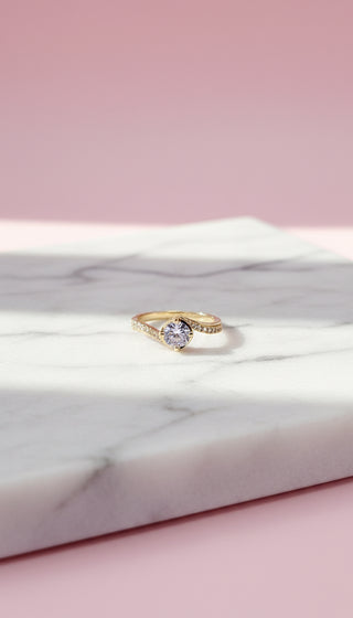 Sparkly Crystal Ring Gold Box set of 12