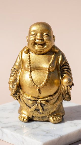 Gold Happy Buddha Standing Figurine