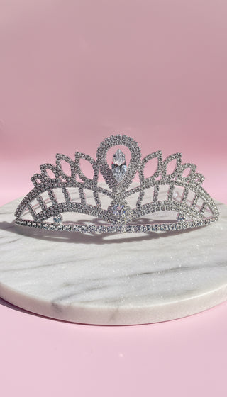 Rounded Crystal Wedding Bridal Tiara Crown