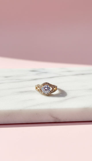 Crystal Gold Ring Box set of 12