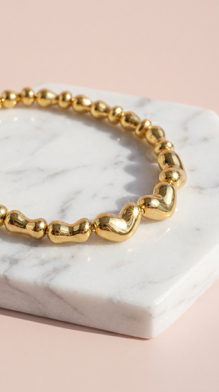 Melted Bubble Heart Chain Necklace