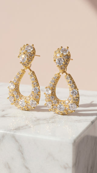 Tear Drop Statement Crystal Drop & Dangle Earrings
