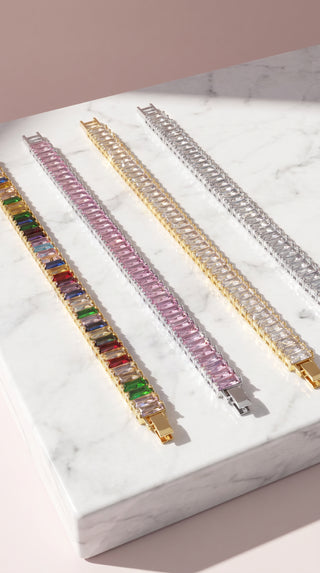 Baguette Cut Couture Crystal Tennis Bracelet