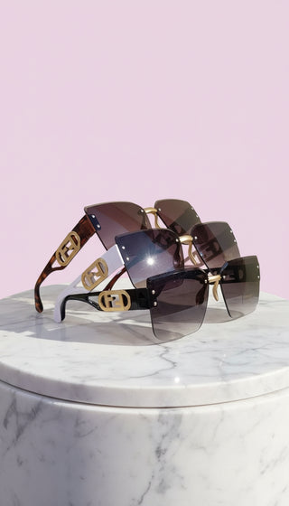 Rimless Gold F Accent Sunglasses Box of 12