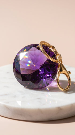 Faceted Round Crystal Keyring & Bag Charm