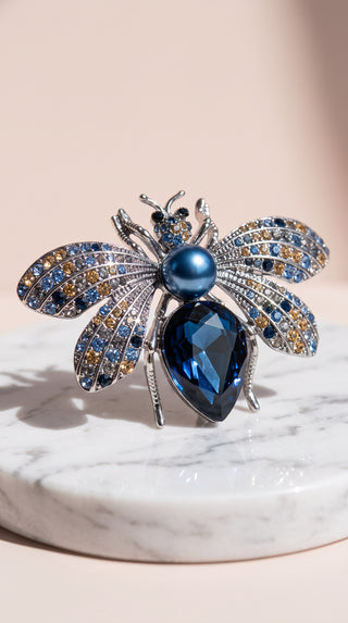 Bee Crystal Oversized Statement Brooch Pin