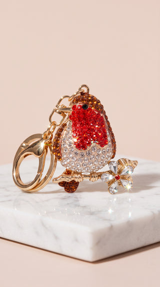 Crystal Robin Bird Keyring & Bag Charm