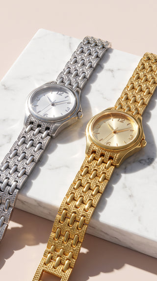 Textured Link Bracelet Watch