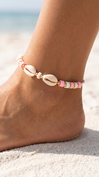 Star & Shell Beaded Pull Tie Anklet