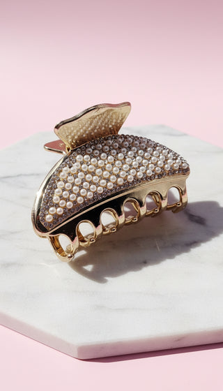 Crystal & Pearl Hair Clamps Pack of 12