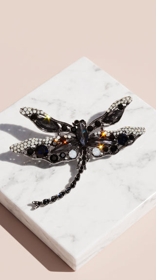 Elegant Dragonfly Rhinestone Brooch