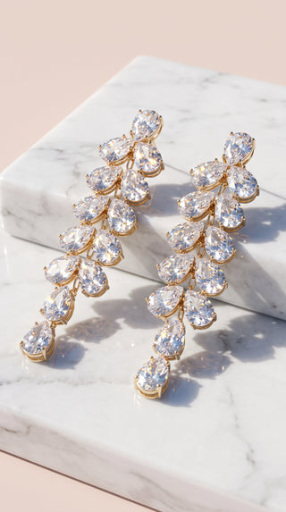 Pear Cut Crystal Drop & Dangle Statement Earrings