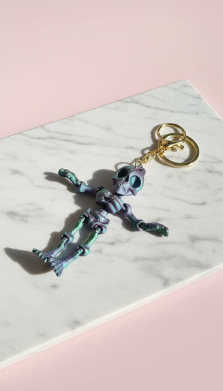 3D Printed Articulated Fantasy Skeleton : Bioplastic Fidget Key Ring