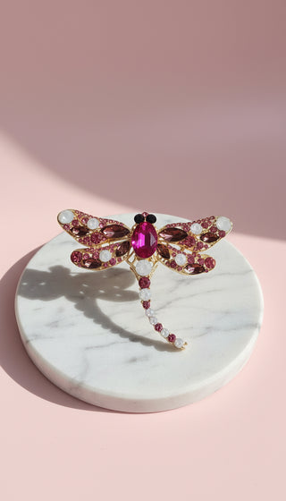 Dragon Fly Crystal Brooch Pin