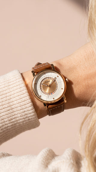 Unisex Gold Face Black Dial Watch