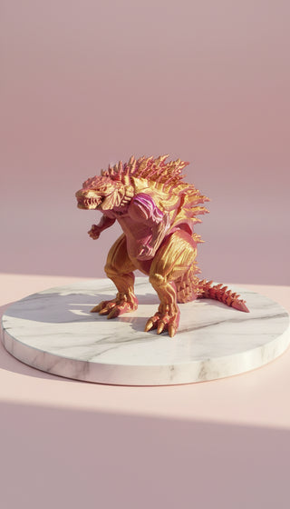 3D Printed Articulated Fantasy Standing Dragon Figurine: Bioplastic