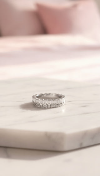 Set Of 12 Double Stack Crystal Freesize Eternity Rings