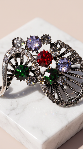 Art Deco Crystal Brooch Pin