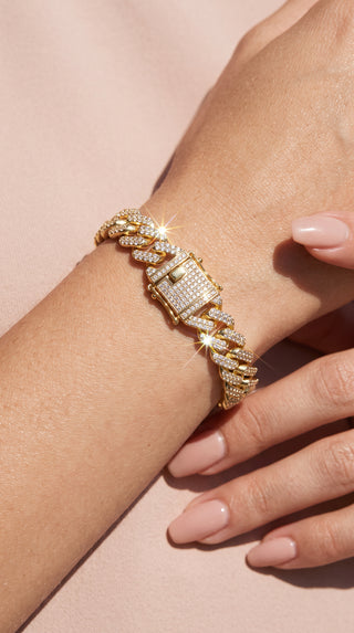 Gold Pavé Link Luxury Bracelet