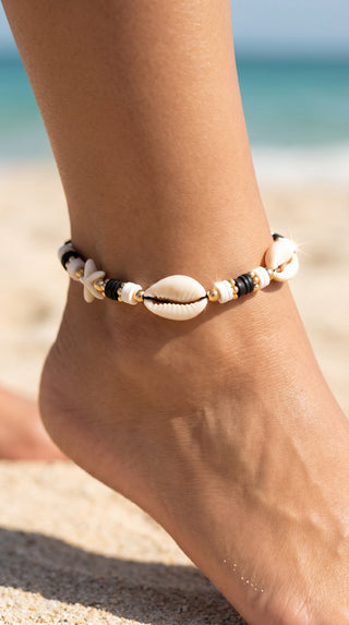 Star & Shell Beaded Pull Tie Anklet