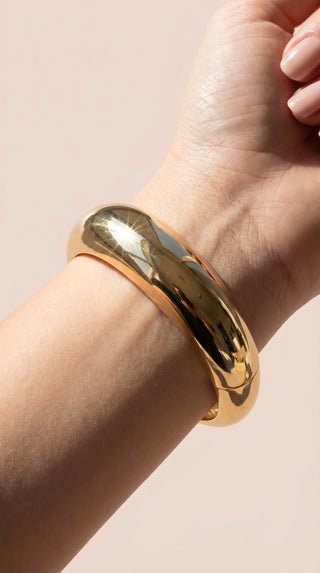 Chunky Curved Hinged Bracelet Bangle