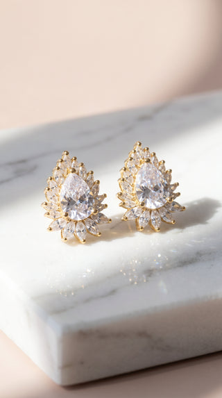 Teardrop Crystal Stud Earrings