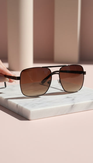 Brown Aviator Sunglasses box of 12