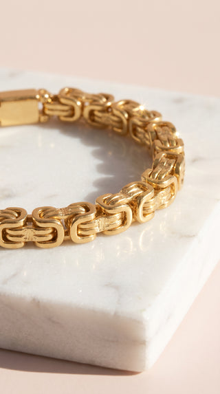 Gold Plated Byzantine Chain Bracelet