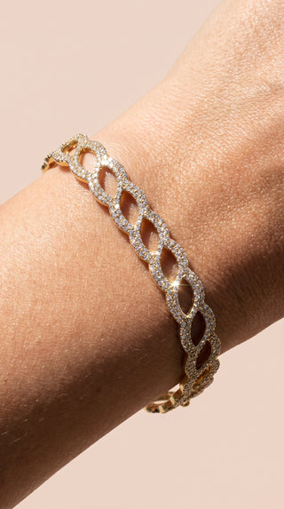 Oval Link Crystal Tennis Bracelet