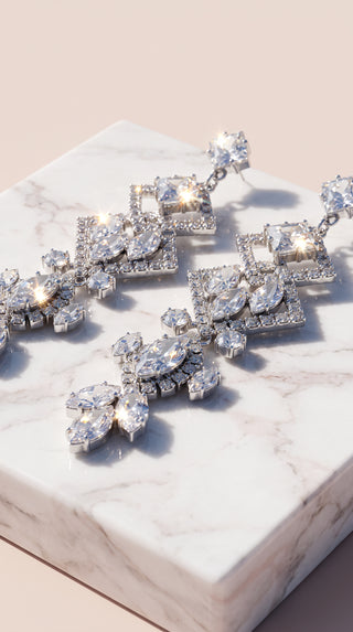 Layered Crystal Drop & Dangle Statement Earrings