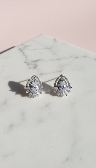 Teardrop Art Deco Crystal Stud Earrings