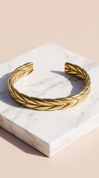 Unisex Braided Luxe Cuff Bracelet – Gold &vSilver