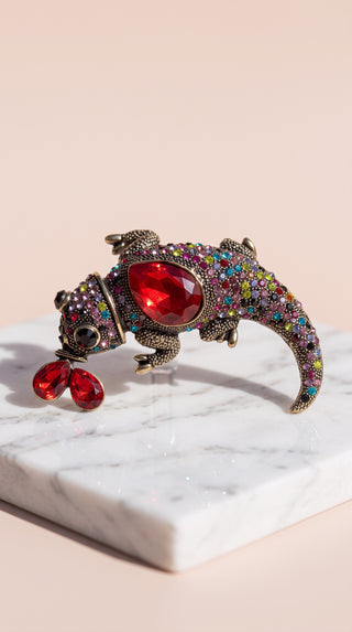 Chameleon Crystal Statement Brooch Pin