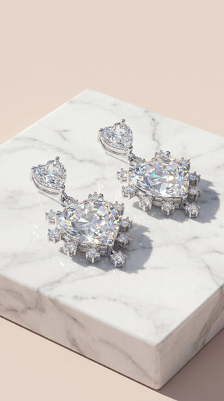 Heart Shaped Crystal Drop & Dangle Earrings
