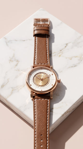 Unisex Gold Face Black Dial Watch