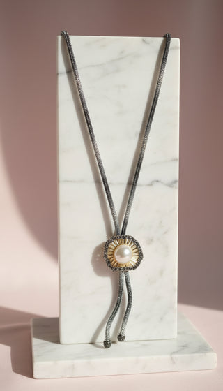 Elixir Collection Long Flower Crystal Necklace